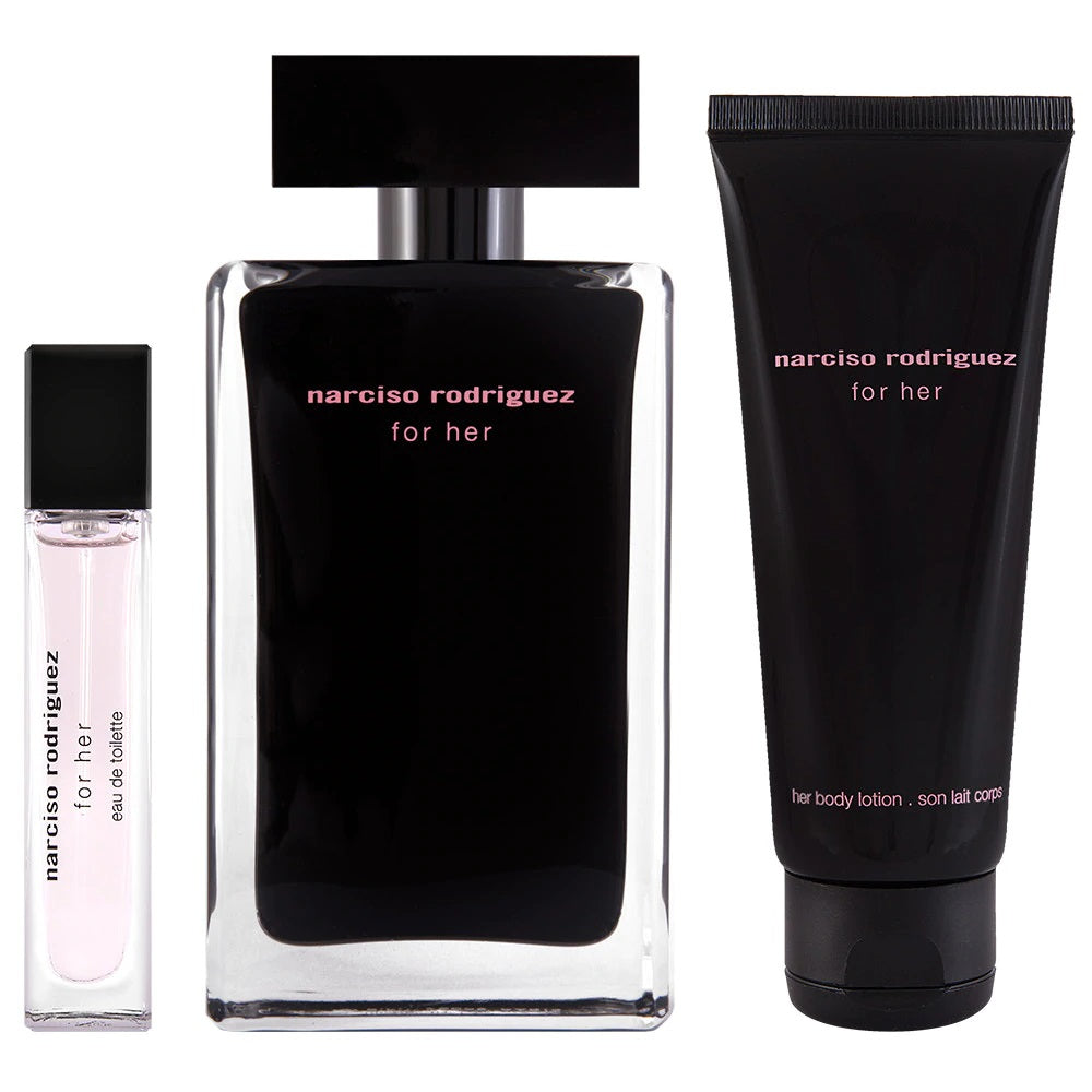 Narciso Rodriguez for Her Gift Set 100ml EDT - 50ml Body Lotion -10ml EDT - Peacock Bazaar