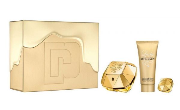 Paco Rabanne Lady Million Gift Set 80ml EDP - 100ml Body Lotion - 5ml EDP - Peacock Bazaar