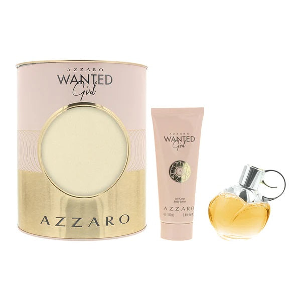 Azzaro Wanted Girl Gift Set 50ml EDP - 100ml Body Lotion - Peacock Bazaar