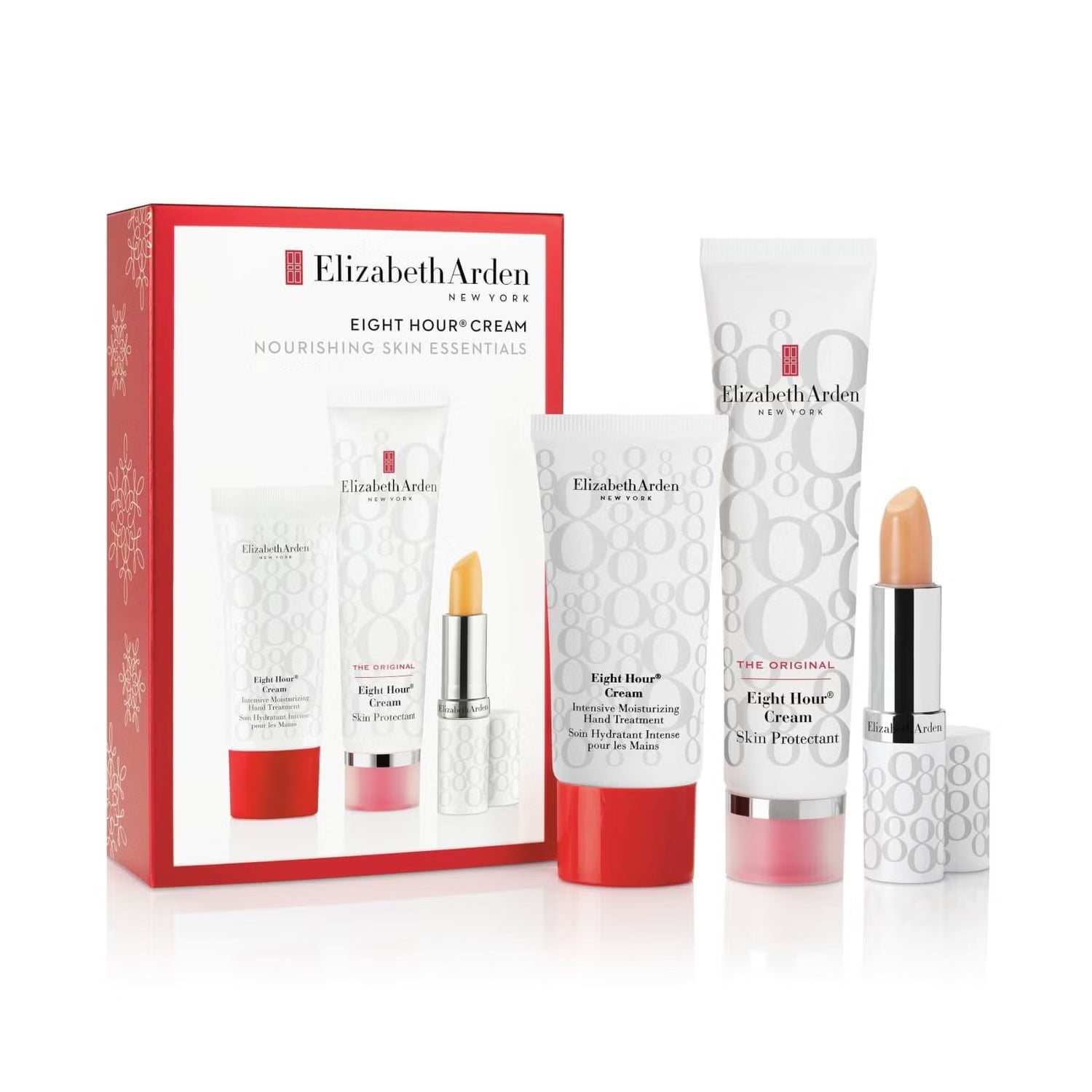 Elizabeth Arden Eight Hour Nourishing Skin Essentials Gift Set 50ml Cream Skin Protectant - 30ml Cream Intensive Moisturizing Hand Treatment - 3.7g Cream Lip Protectant Stick SPF15 - Peacock Bazaar