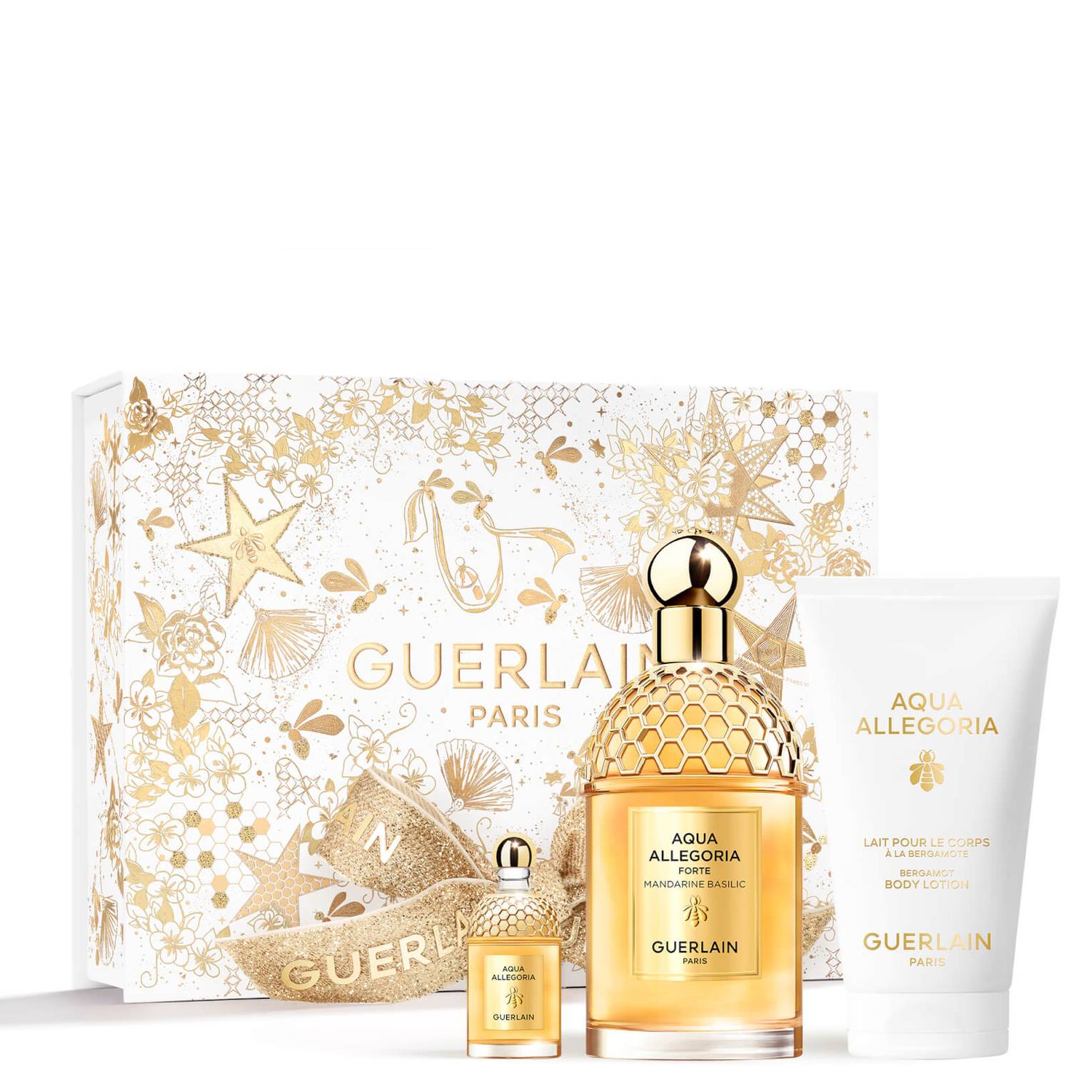 Guerlain Aqua Allegoria Forte Mandarine Basilic Gift Set 125ml EDP - 7.5ml EDP - 75ml Body Lotion - Peacock Bazaar