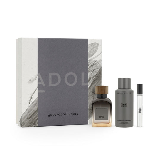 Adolfo Domiguez Ébano Salvia Gift Set 120ml EDP - 150ml Deodorant Spray - 10ml EDP - Peacock Bazaar