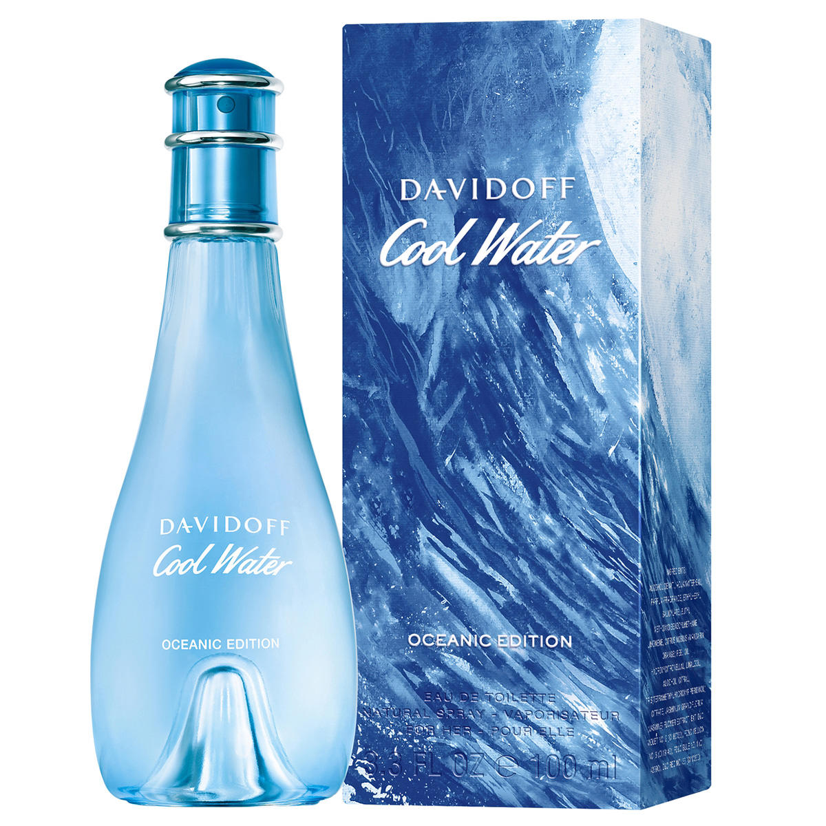 Davidoff Cool Water Woman Eau de Toilette 100ml Spray - Oceanic Edition - Peacock Bazaar