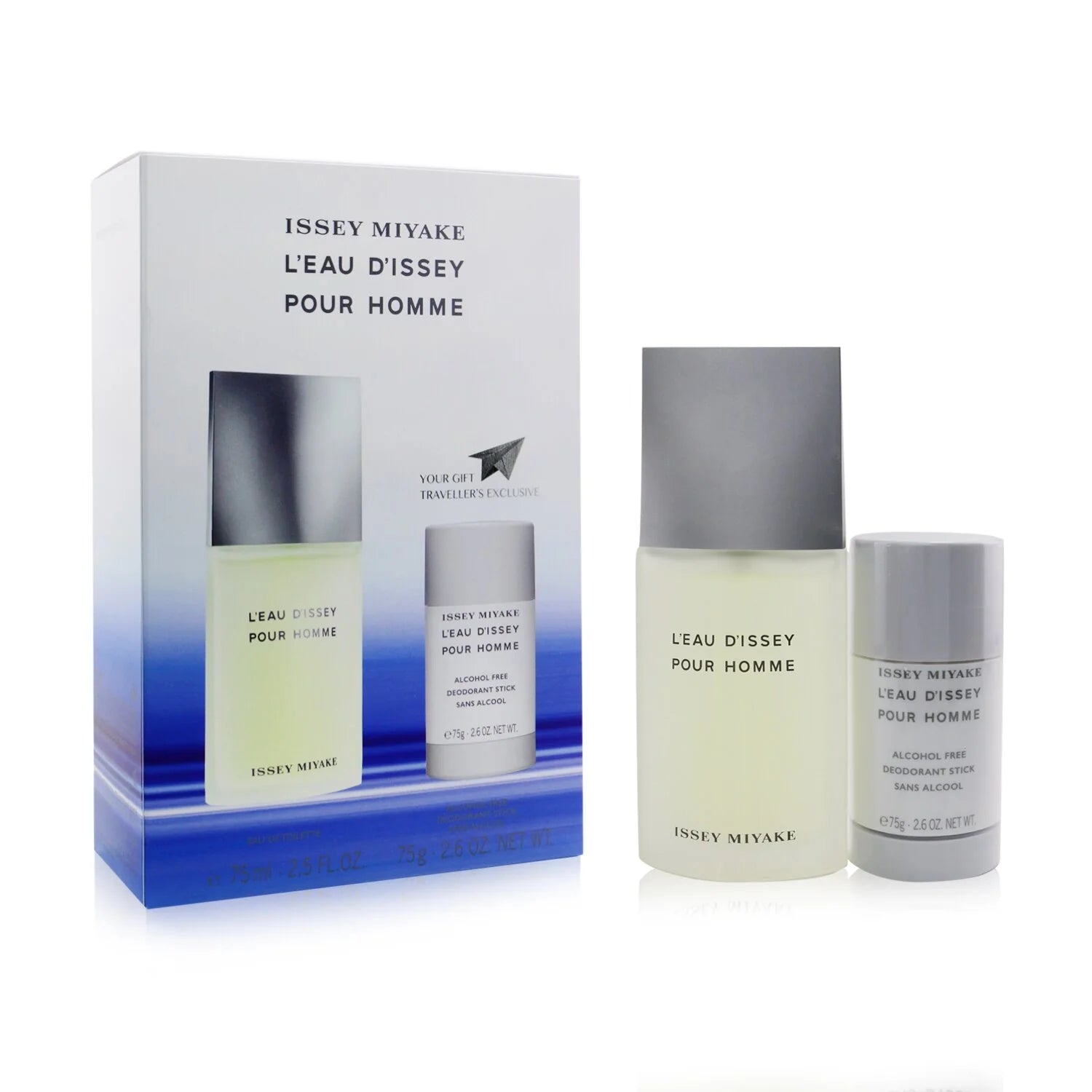 Issey Miyake L'Eau d'Issey Pour Homme Gift Set 75ml EDT - 75g Deodorant Stick - Peacock Bazaar