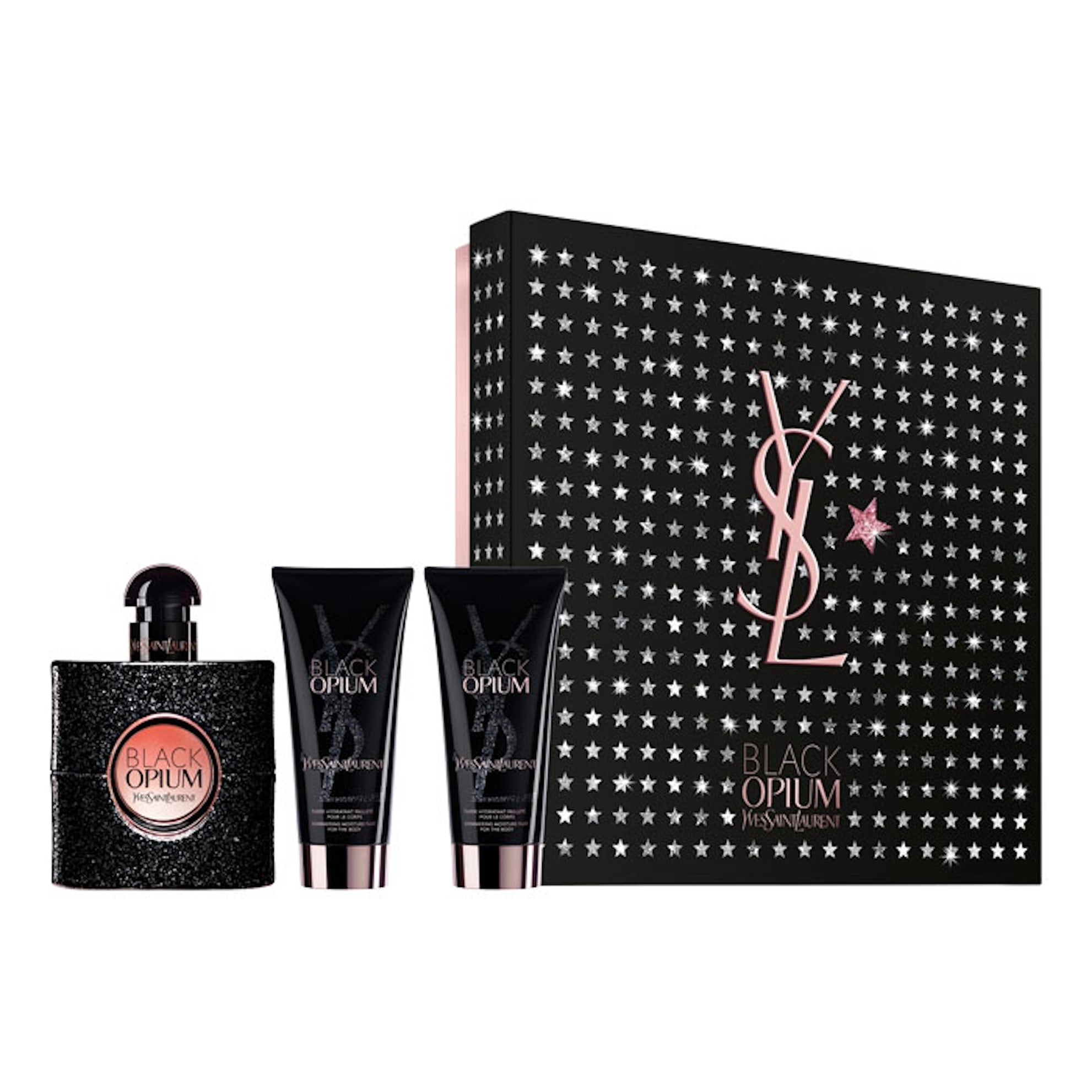 Yves Saint Laurent Black Opium Gift Set 50ml EDP - 2 x 50ml Body Lotion - Peacock Bazaar