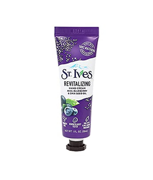 St. Ives Revitalising Acai Blueberry & Chia Seed Oil Hand Cream 30ml - Peacock Bazaar