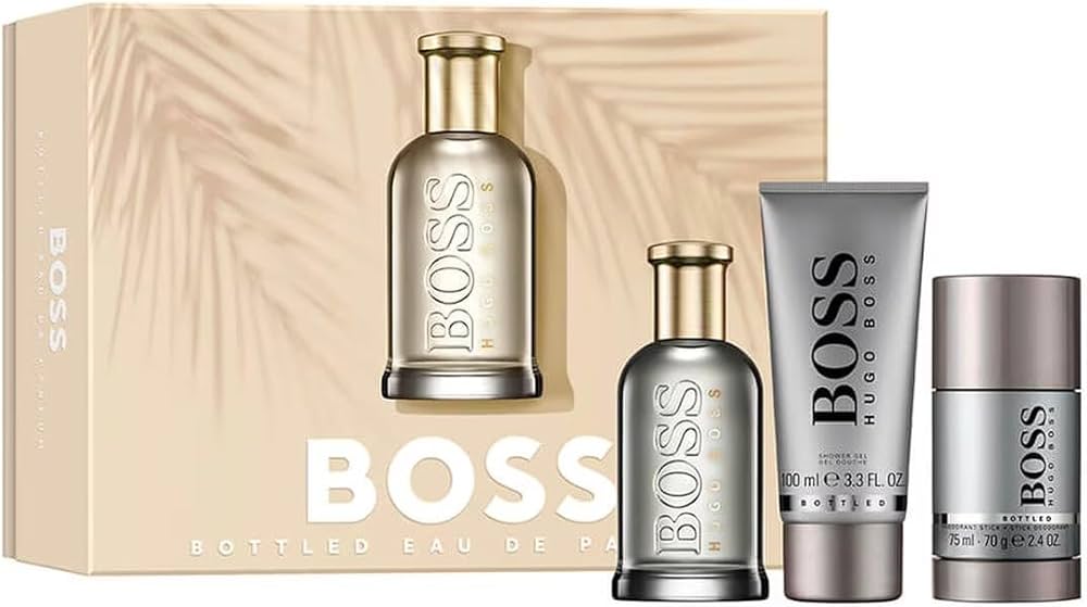 Hugo Boss Boss Bottled Eau de Parfum Gift Set 100ml EDP - 100ml Shower Gel - 75g Deodorant Stick - Peacock Bazaar