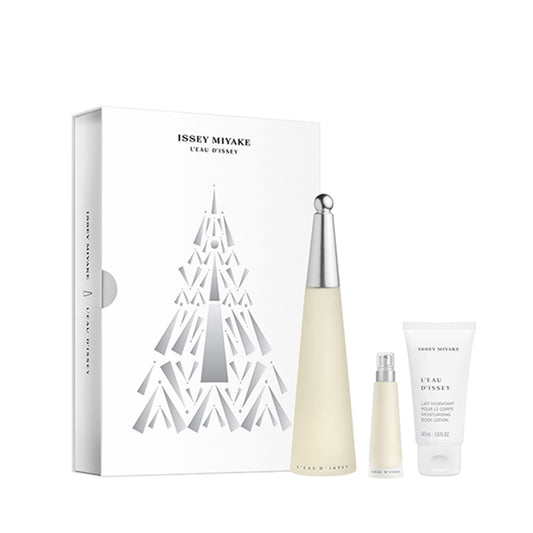 Issey Miyake L'eau d'Issey Gift Set 100ml EDT - 50ml Body Lotion - 10ml EDT Purse Spray - Christmas Edition - Peacock Bazaar