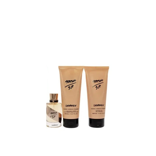 Sarah Jessica Parker Stash Unspoken Gift Set 50ml EDP - 200ml Body Cream - 200ml Shower Gel - Peacock Bazaar