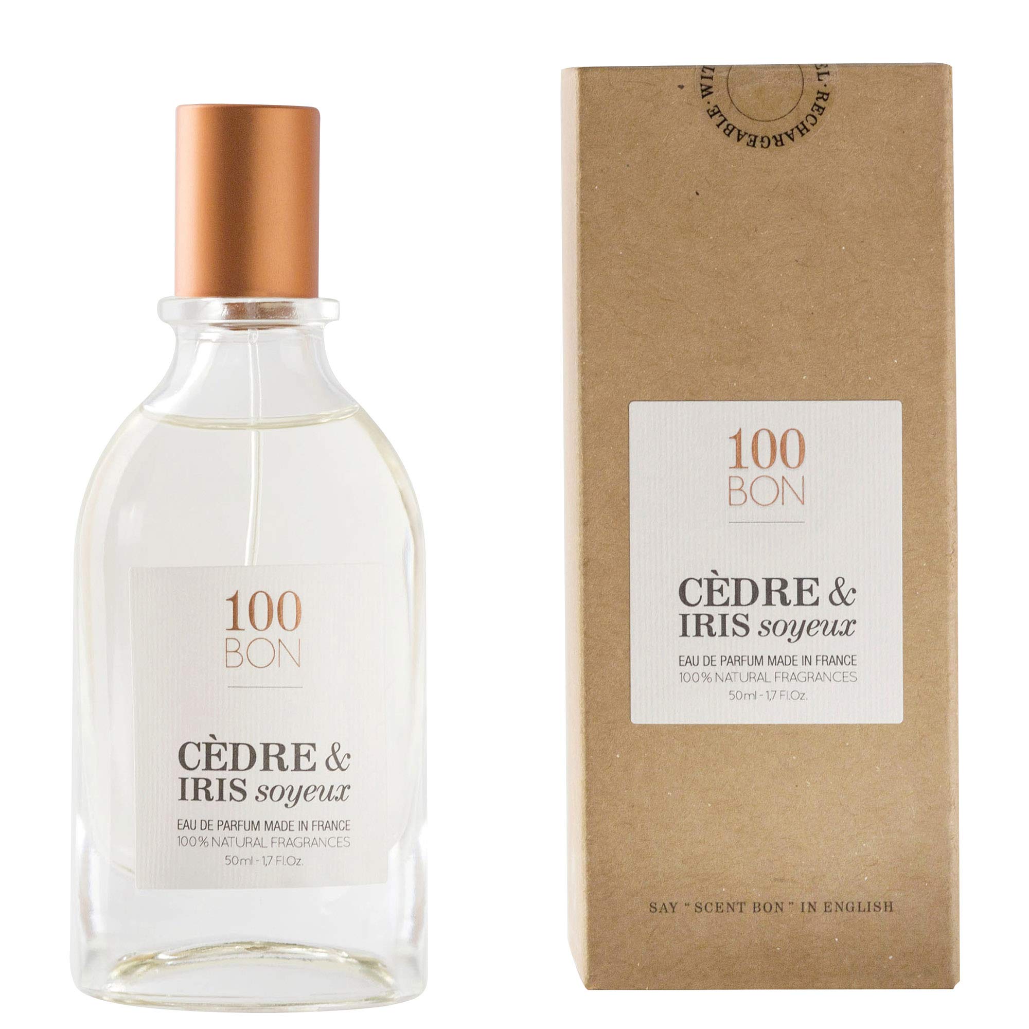 100BON Cèdre & Iris Soyeux Refillable Eau de Parfum 50ml Spray - Peacock Bazaar