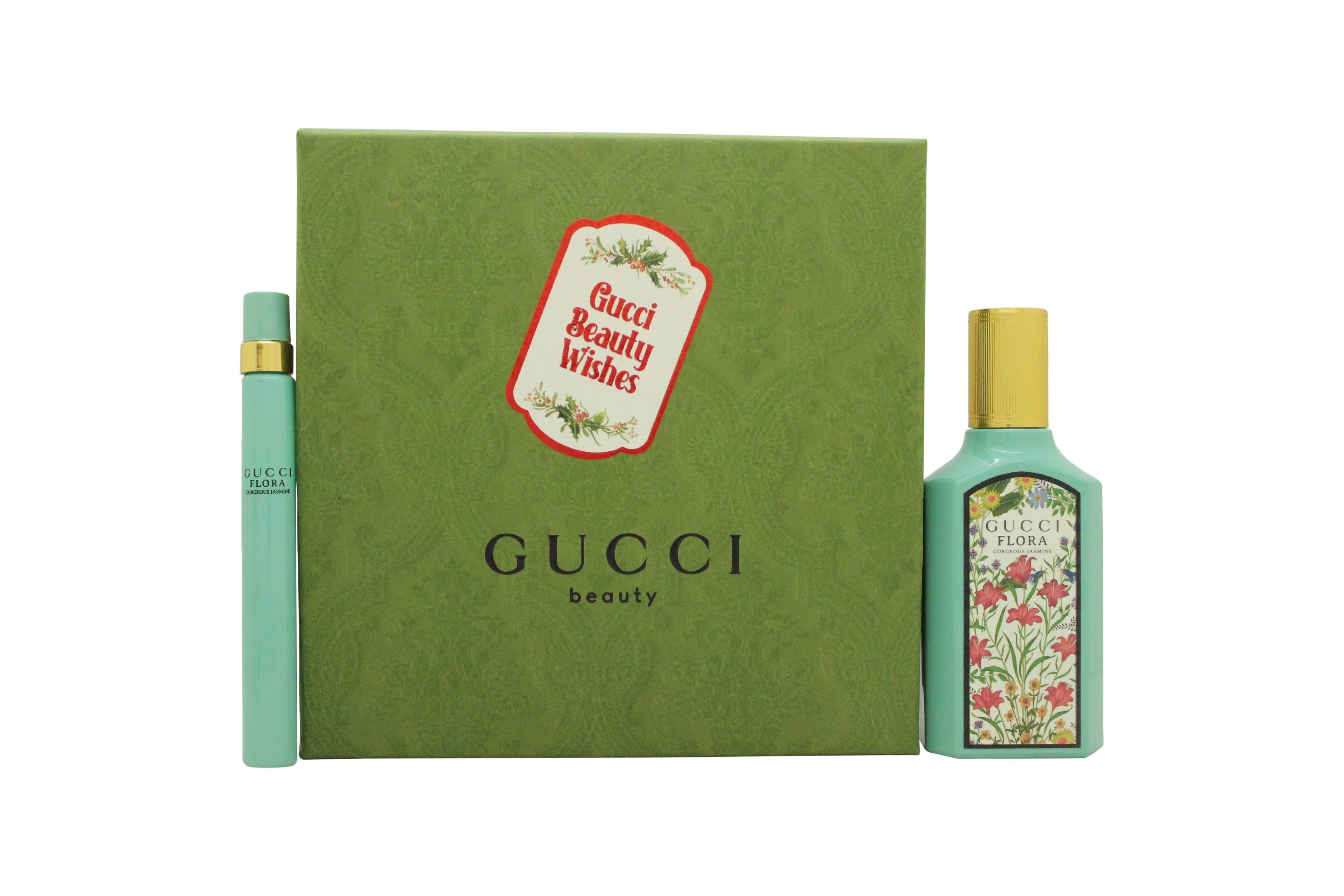 Gucci Flora Gorgeous Jasmine Gift Set 50ml EDP - 10ml EDP - Peacock Bazaar