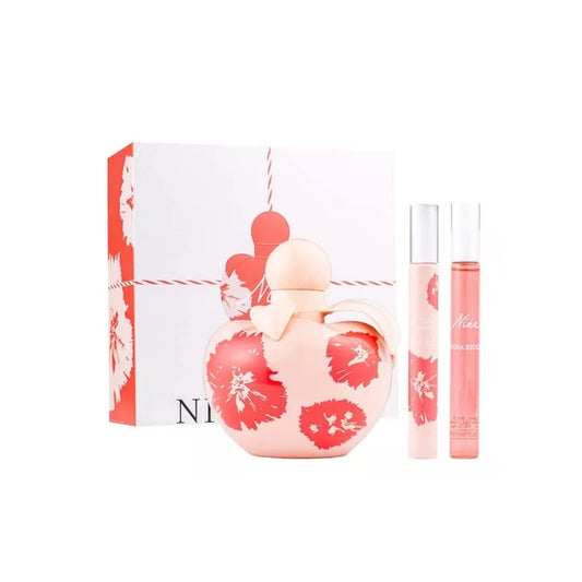 Nina Ricci Gift Set 50ml Nina Fleur EDT Spray - 10ml Nina Fleur EDT Rollerball - 10ml Nina EDT Rollerball - Peacock Bazaar