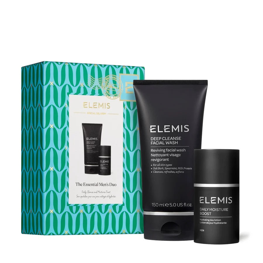 Elemis The Essential Men's Duo Gift Set 150ml Face Wash Gel - 50ml Face Lotion - Peacock Bazaar