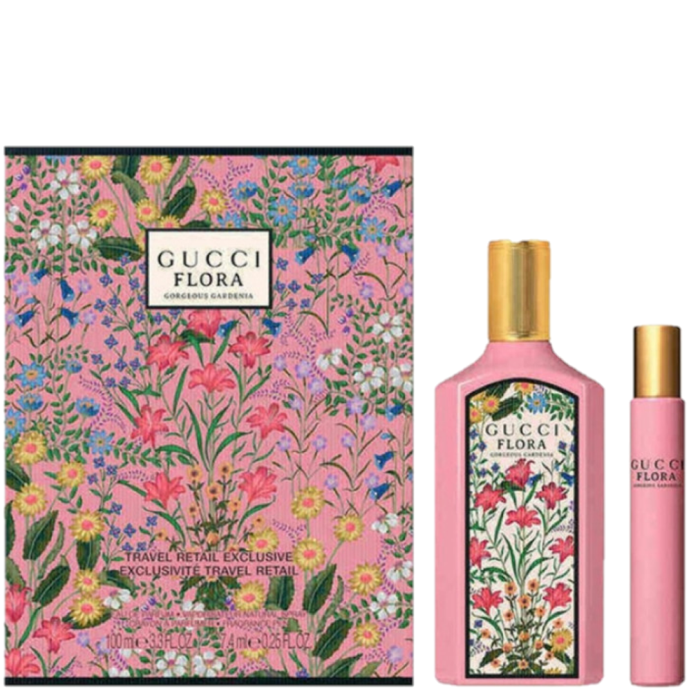 Gucci Flora Gorgeous Gardenia Eau de Parfum Gift Set 100ml EDP - 10ml EDP - Peacock Bazaar