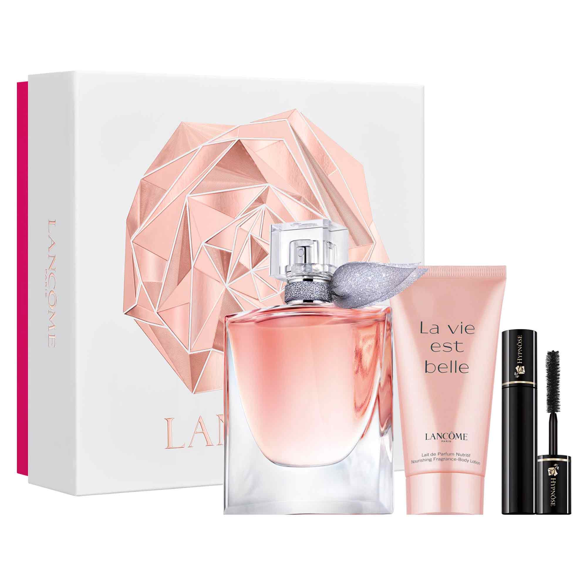 Lancome La Vie Est Belle Gift Set 50ml EDP - 50ml Body Lotion - 2ml Mascara - Peacock Bazaar