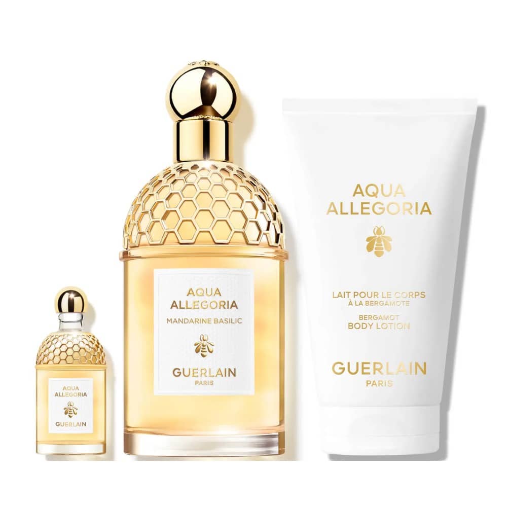 Guerlain Aqua Allegoria Forte Mandarine Basilic Gift Set 125ml EDP - 7.5ml EDP - 75ml Body Lotion - Peacock Bazaar