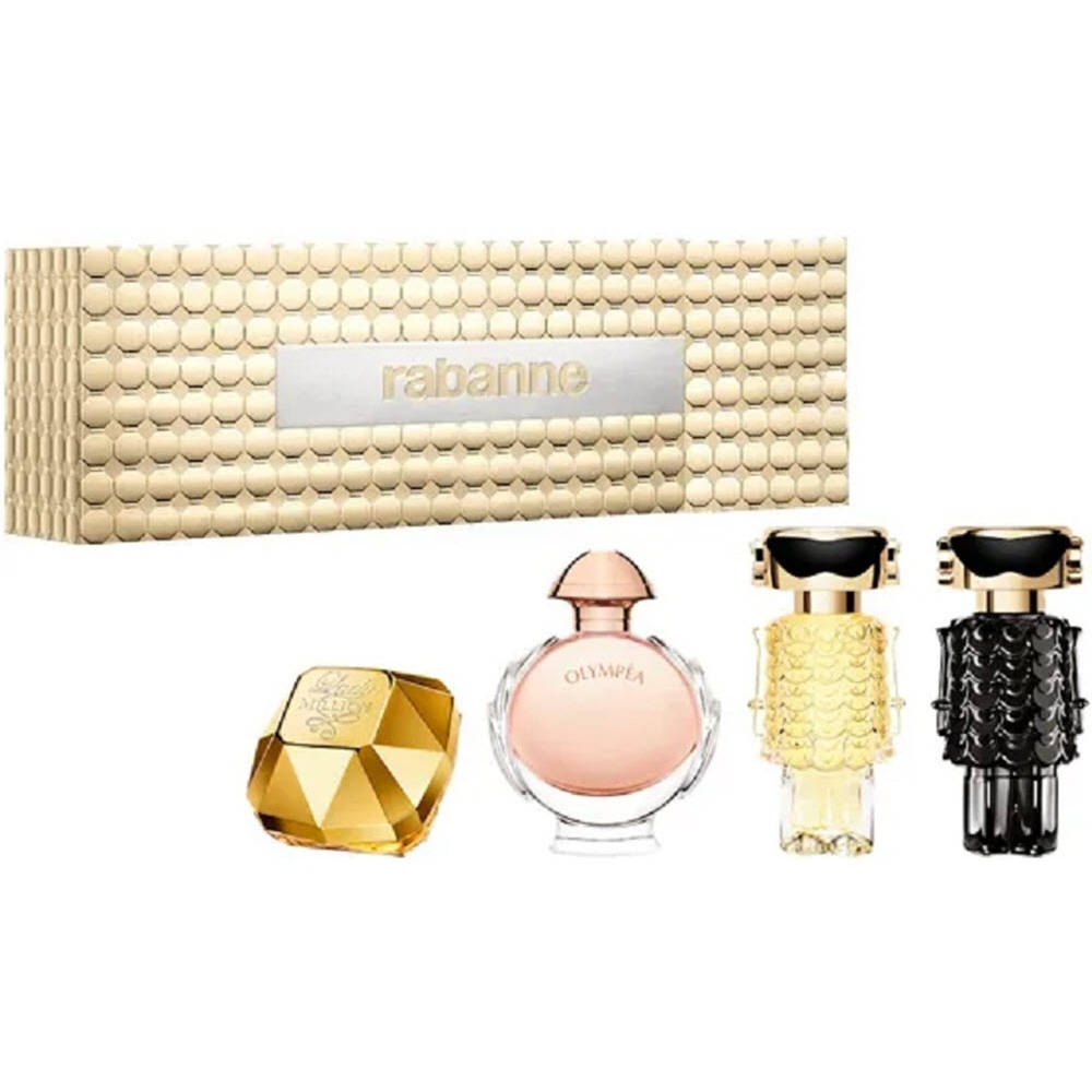 Paco Rabanne Miniatures Gift Set 5ml Lady Million EDP - 6ml Olympea EDP - 4ml Fame EDP - 4ml Fame Parfum EDP - Peacock Bazaar