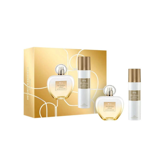 Antonio Banderas Her Golden Secret Gift Set 80ml EDT - 150ml Deodorant Spray - Peacock Bazaar