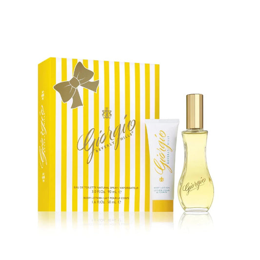 Giorgio Beverly Hills Giorgio Yellow Gift Set 90ml EDT - 50ml Body Lotion - Peacock Bazaar