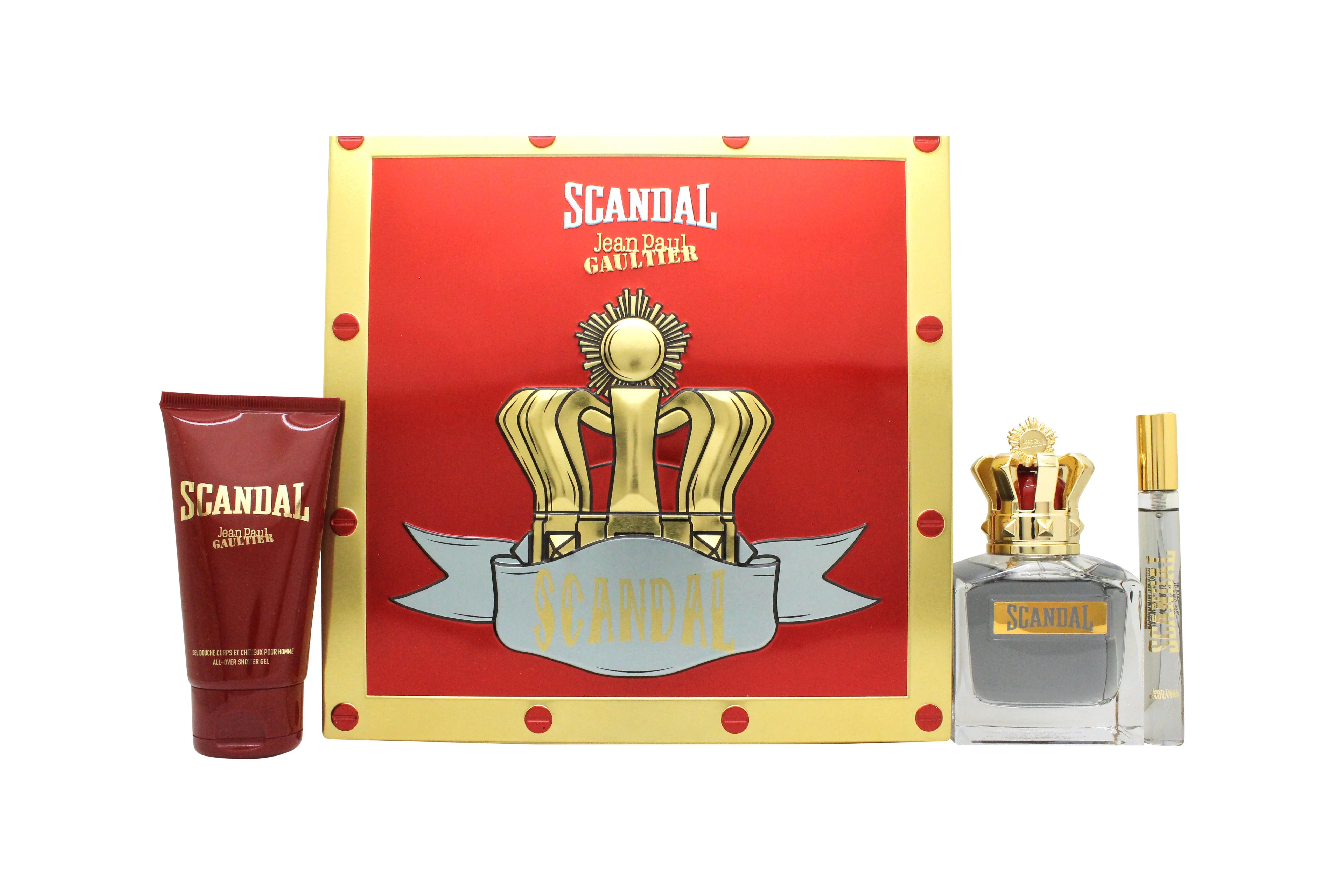 Jean Paul Gaultier Scandal Pour Homme Gift Set 100ml EDT - 10ml EDT - 75ml Shower Gel- Peacock Bazaar