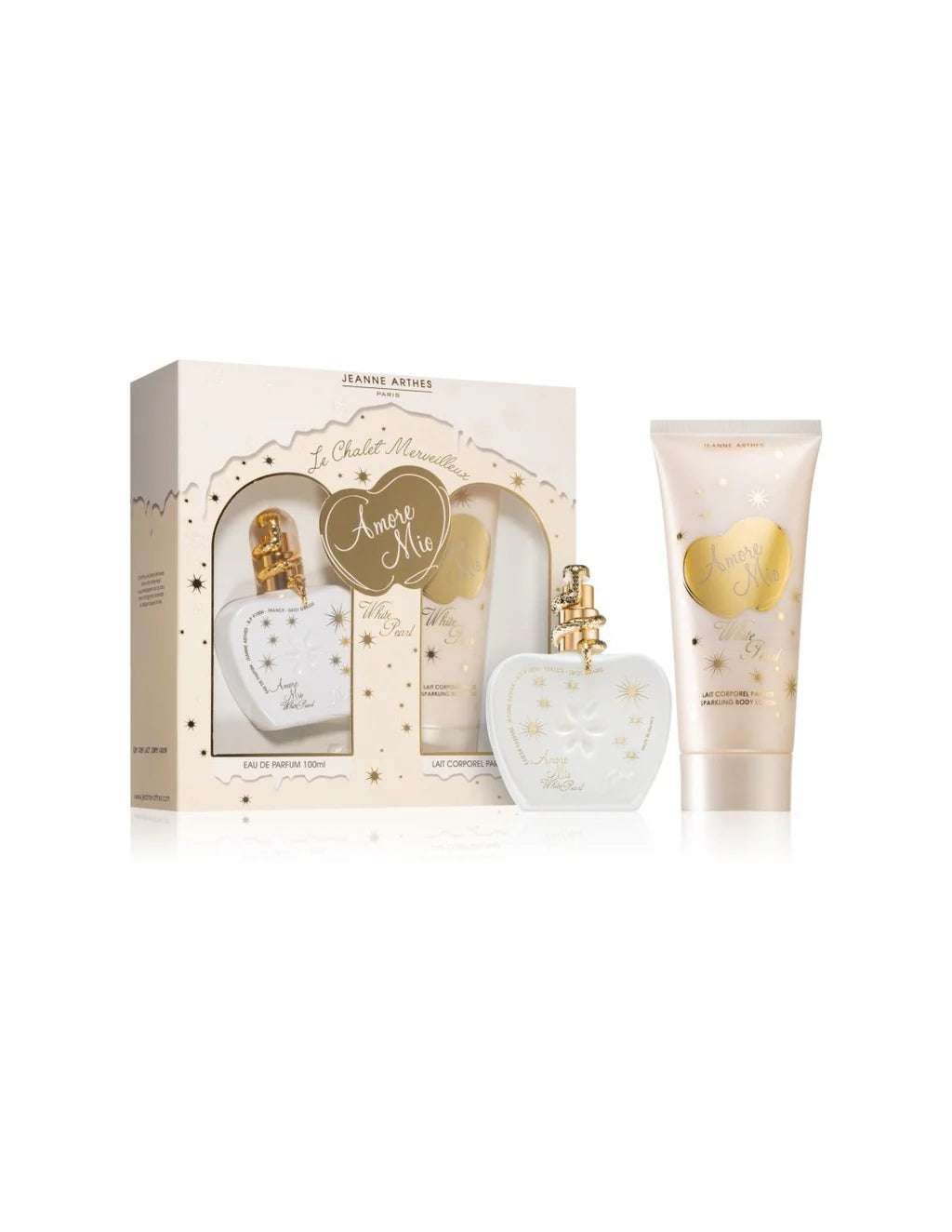 Jeanne Arthes Amore Mio White Pearl Gift Set 100ml EDP - 200ml Sparkling Body Lotion - Peacock Bazaar