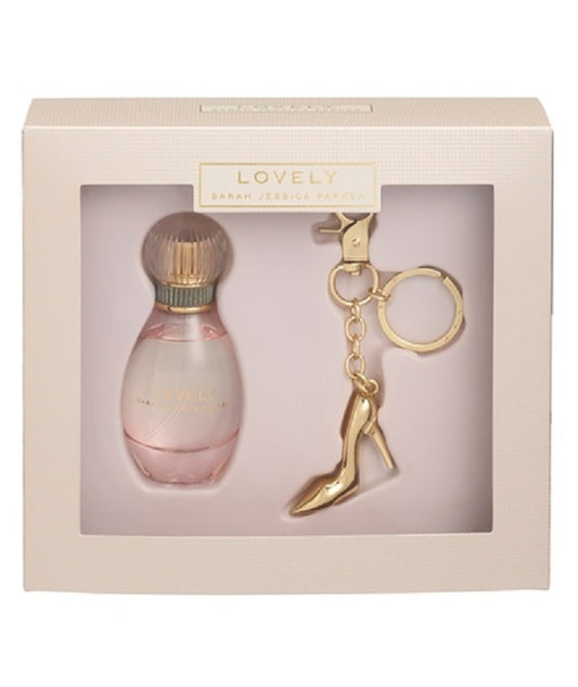 Sarah Jessica Parker Lovely Gift Set 30ml EDP - Gold Shoe Keyring - Peacock Bazaar