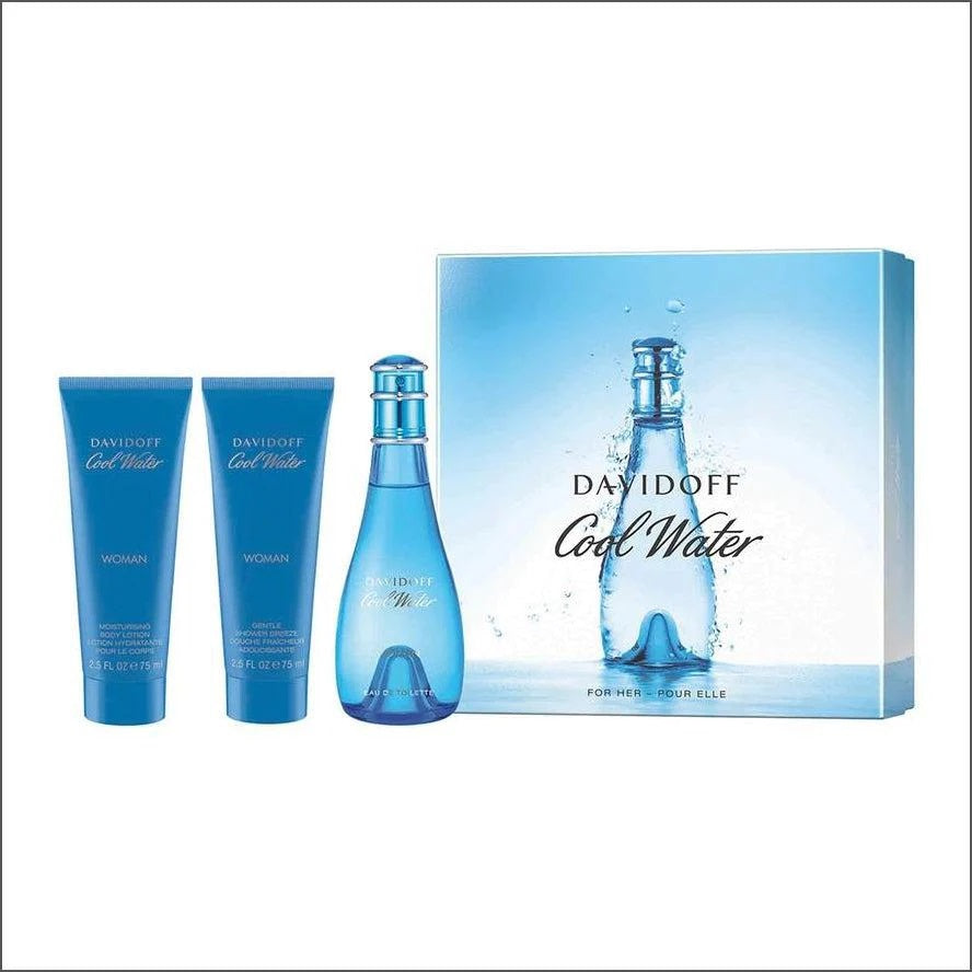 Davidoff Cool Water Gift Set 50ml EDT - 50ml Body Lotion - 50ml Shower Gel - Peacock Bazaar