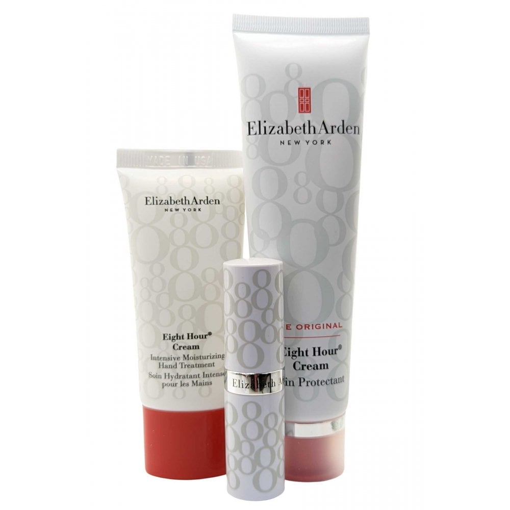 Elizabeth Arden Eight Hour Nourishing Skin Essentials Gift Set 50ml Cream Skin Protectant - 30ml Cream Intensive Moisturizing Hand Treatment - 3.7g Cream Lip Protectant Stick SPF15 - Peacock Bazaar