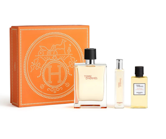 Hermès Terre d'Hermès Gift Set 100ml EDT - 15ml EDT - 40ml Shower Gel - Peacock Bazaar