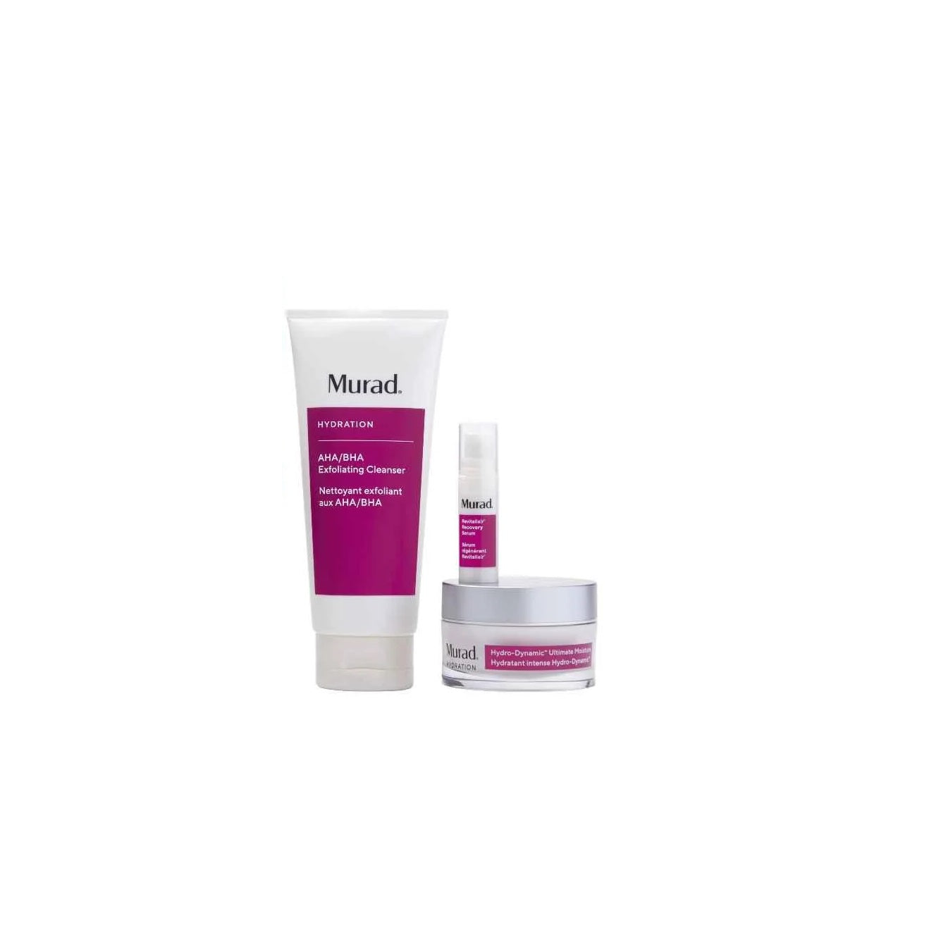 Murad The Derm Report Smoothing &amp; Quenching Skin Set 200ml Exfoliating Cleanser - 5ml Recovery Serum - 50ml Moisturizer - Peacock Bazaar