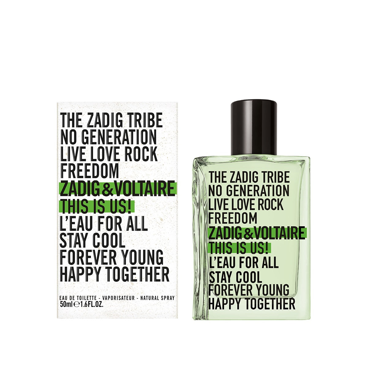 Zadig & Voltaire This Is Us! L'Eau For All Eau de Toilette 50ml Spray - Peacock Bazaar