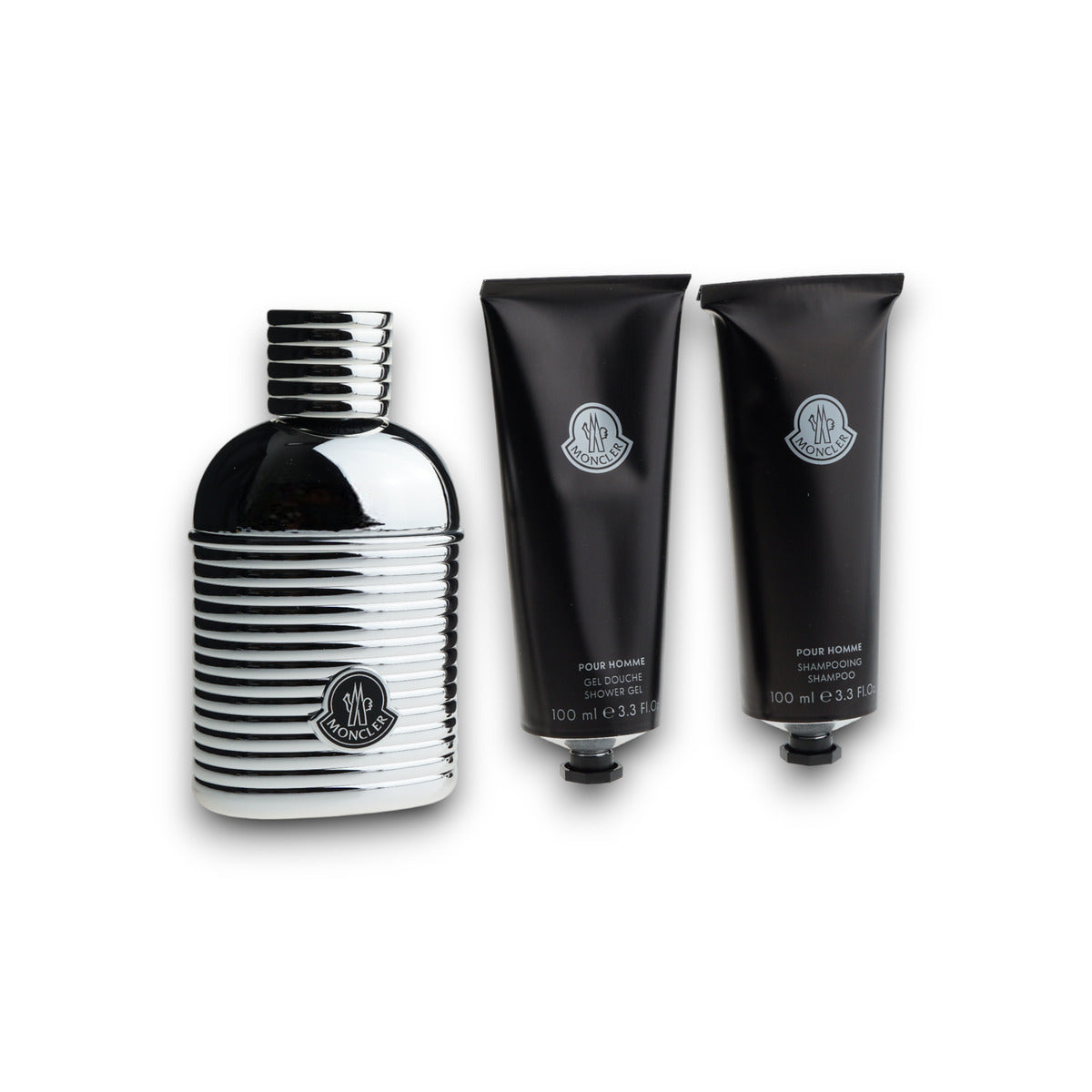 Moncler Pour Homme Gift Set 100ml EDP - 100ml Shower Gel - 100ml Shampoo - Peacock Bazaar