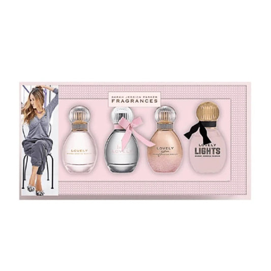 Sarah Jessica Parker Miniatures Gift Set 5ml Born Lovely EDP - 5ml Lovely EDP - 5ml Lovely You EDP - 5ml Lovely Lights EDP - Peacock Bazaar