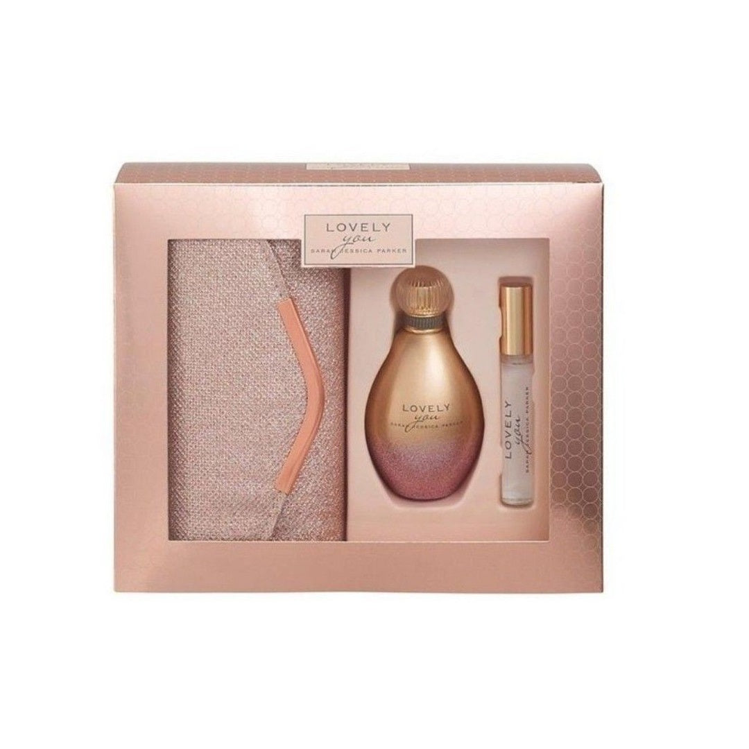 Sarah Jessica Parker Lovely You Gift Set 100ml EDP - 10ml EDP - Bag - Peacock Bazaar