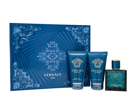 Versace Eros Gift Set 50ml EDT + 50ml After Shave Balm + 50ml Shower Gel - Peacock Bazaar
