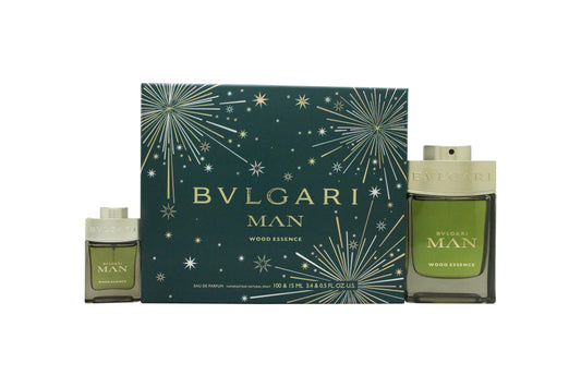 Bvlgari Man Wood Essence Gift Set 100ml EDP - 15ml EDP - Peacock Bazaar