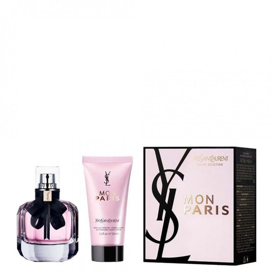 Yves Saint Laurent Mon Paris Gift Set 50ml EDP - 50ml Body Lotion - Peacock Bazaar