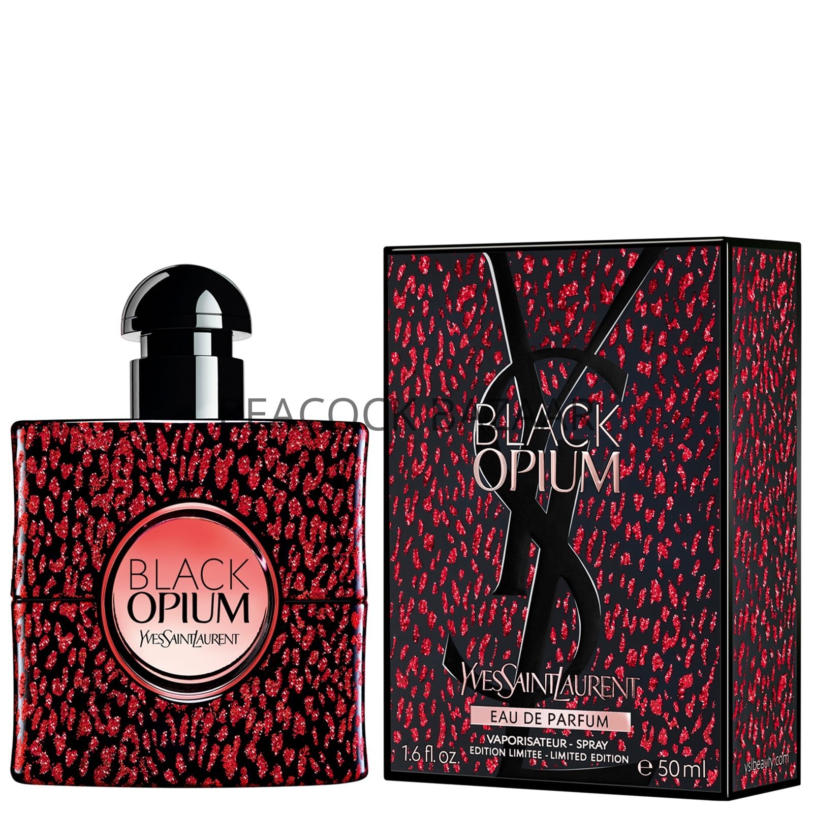 Yves Saint Laurent Black Opium Eau de Parfum 50ml Spray - Baby Cat Collector Edition - Peacock Bazaar