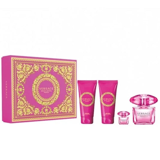 Versace Bright Crystal Absolu Gift Set 90ml EDP - 100ml Body Lotion - 100ml Shower Gel - 5ml EDP - Peacock Bazaar